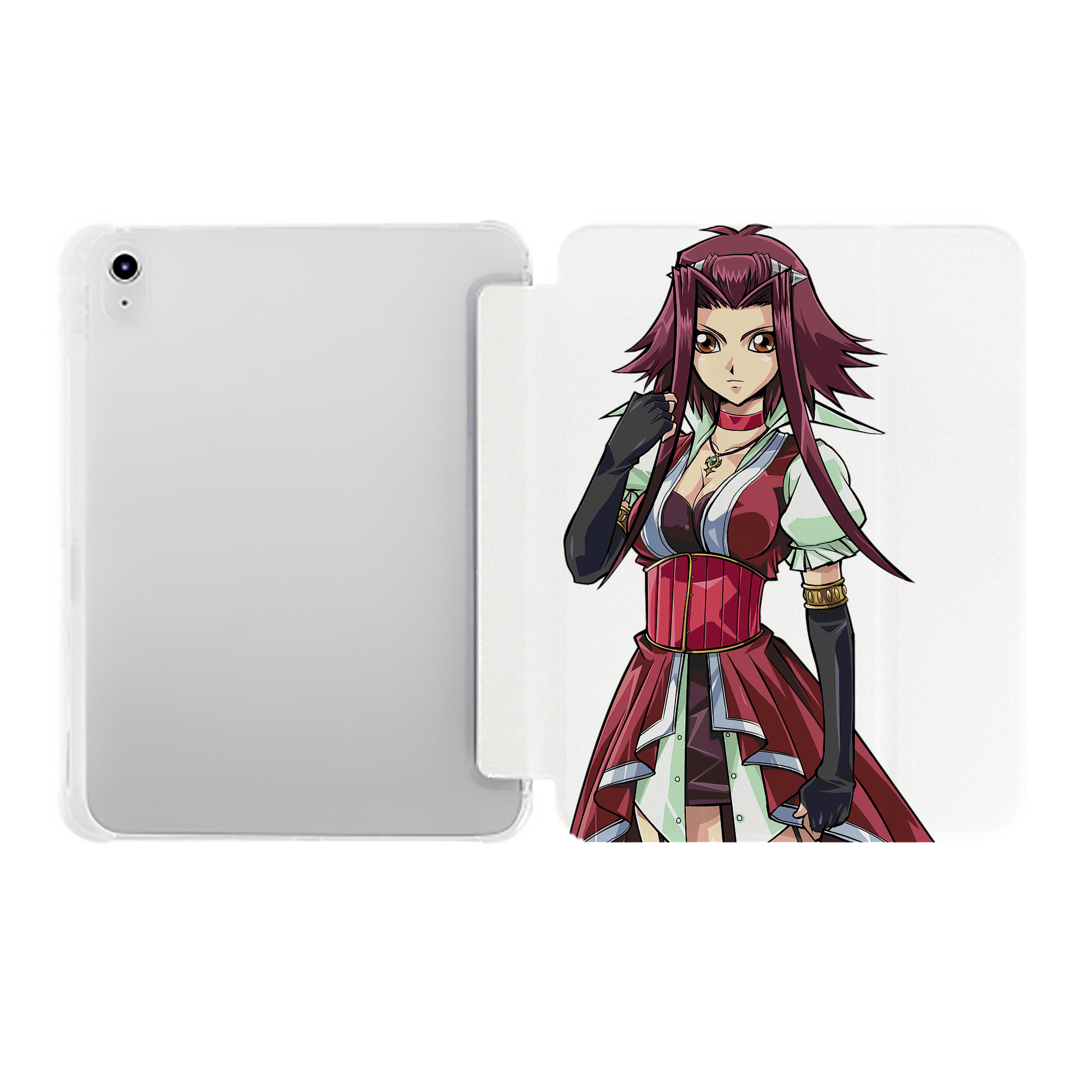 （画像用） 遊☆戯☆王 Yu-Gi-Oh! IPad ケース ペン収納付き 三つ折りスタンド PUレザー×シリコン 対応機種9.5/10.5/10.9インチ